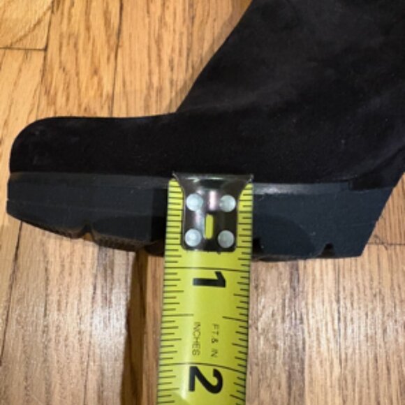 NWOT Paul Green Tall Black Suede Lug Sole Boot Size 8 - Picture 4 of 7